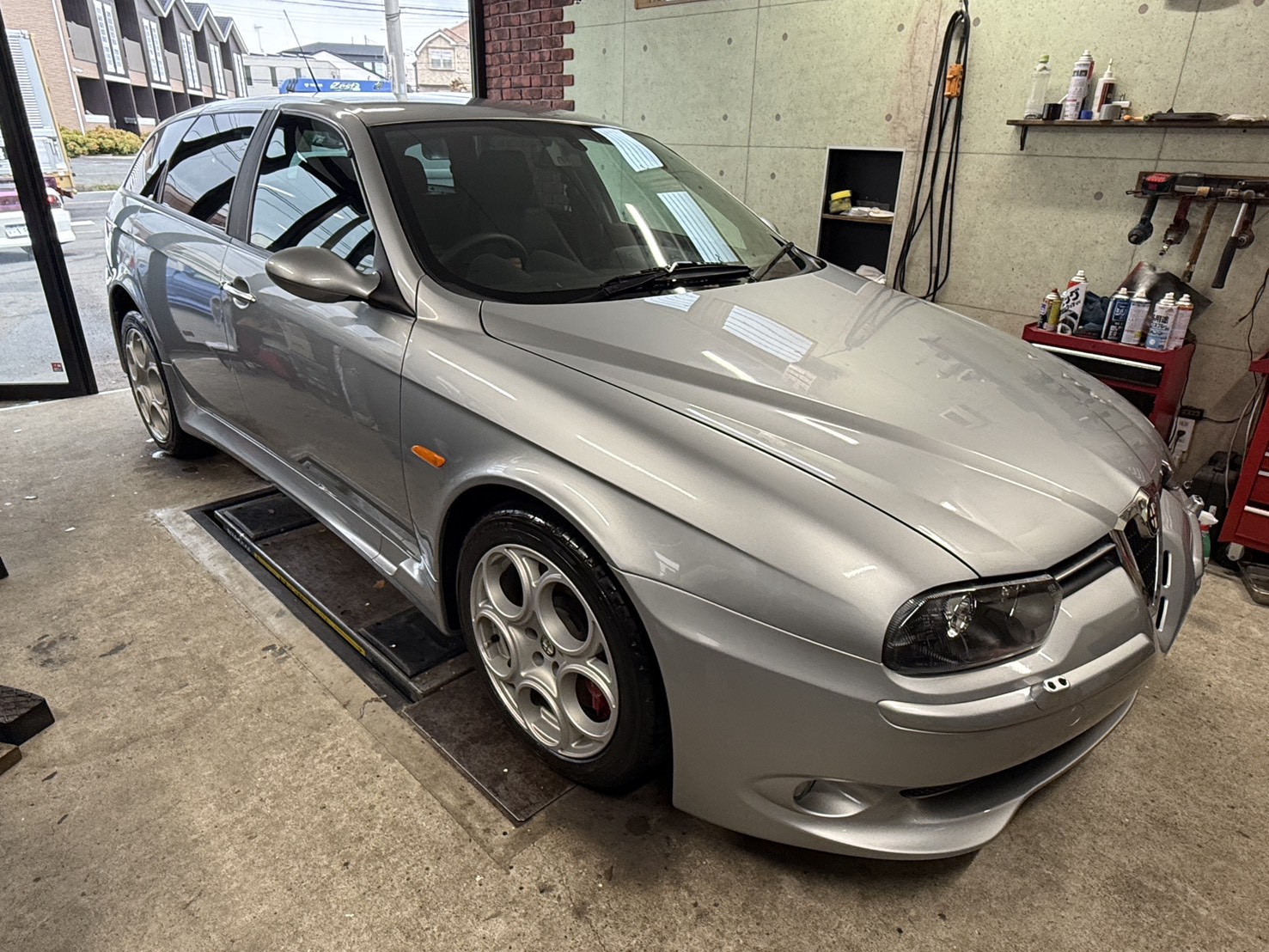 アルファロメオ 156スポーツワゴン GTA シルバー 不動車(大阪府で買取した実車・フロント)